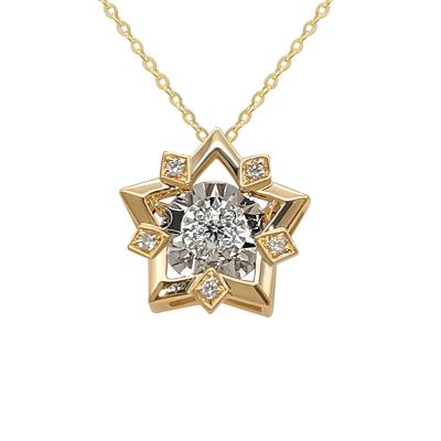 China Chinese Real Gold Necklaces Real Diamond Jewelry Women Necklaces 18K Star Gold AU750 Yellow Gold Trendy Popular Pendant Necklace for sale