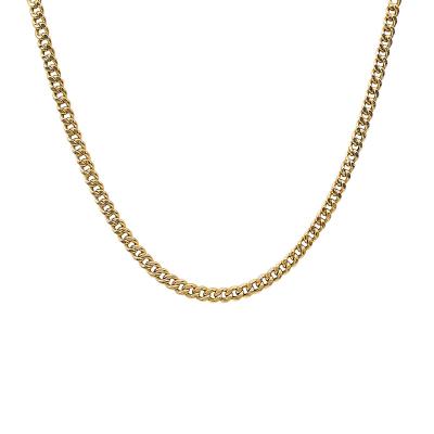 China Hot Sale 18K Solid Gold 18K Genuine Cuban Chain Necklace Real 18k Gold Necklace Men Jewelry for sale