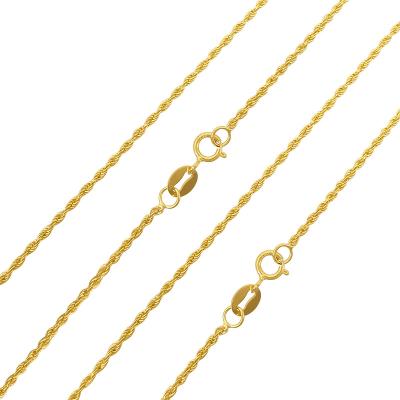 China FASHIONABLE AU750 Jewelry Necklace Chain 18K Solid Gold Rope Chain 1.2mm Thin Thickness Custom Design Chinese Gold Chain for sale