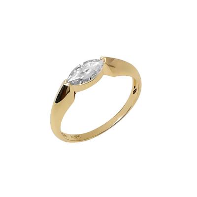 China Fashion Marquise Moissanite Diamond 14K Solid Gold Wedding Ring Jewelry for sale