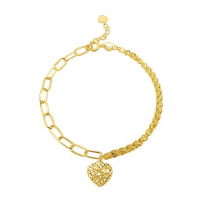 China Popular design 18K yellow gold heart jewelry bracelet fashion jewelry lower prices wholesale solid CLASSIC good quality for sale