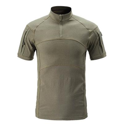 China Custom Color Block Cotton Tactical Blank Pachwork Army Green T-shirts Army Clothing Hunting T-shirt Custom Made For Men for sale