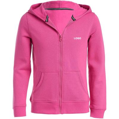 China HUI LIN Factory OEM Custom Women's Fleece Hoodie Track Anti-wrinkle Zip Up Jacket With Side Pockets for sale