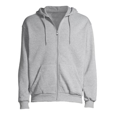 China HUI LIN Factory OEM Hooded Mens Fleece Track Anti-wrinkle Zip Up Jacket With Drawstring for sale