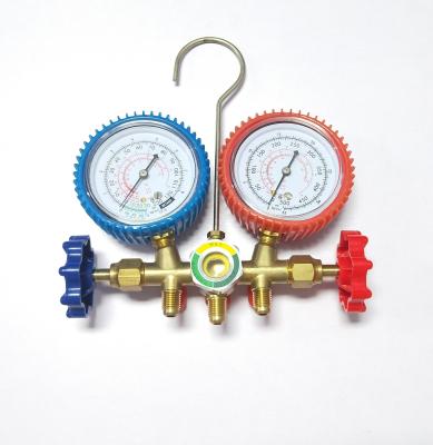 China R22 R134a R410 Aluminum Brass Body AC Manifold Gauge Set r134a for sale