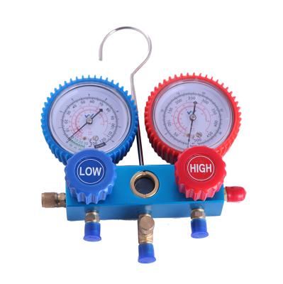 China Aluminum Stainless Steel Fluorine Aluminum Double Meter Valve Manifold / Set Pressure Gauges For Automobile Air Conditioner for sale