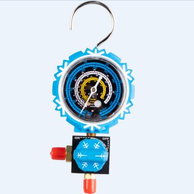 China Refrigeration Systems R12 R22 R502single measuring manifold with aluminum body for air conditioning for sale