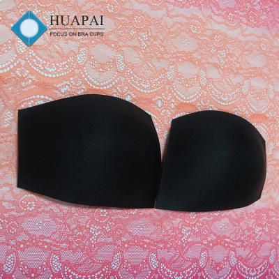 China Eco-friendly Huapai 16003 Polyester Bandeau Bikini Fabric Thin Foam Cup In Black for sale