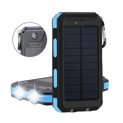 China Universal Charging Waterproof Outdoor Solar Mount Mobile Power Bank 20000mah Dual Usb Portable Solar Travel Cell Phone Charger For Camping for sale