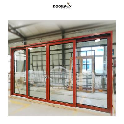 China Modern Super Wide Aluminum Clad Wood Clad Wood Balcony Sliding Door California Glass Sliding Door Price List for sale