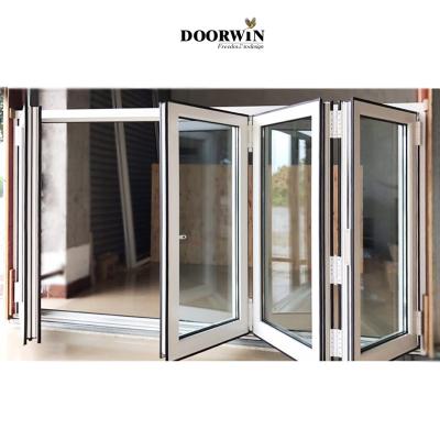 China PVC windows local window horizontal folding glass bifolding aluminum bifold window for sale