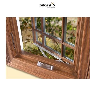 China Swing American California Oak Crank Open Window Wood Clad Aluminum Casement Windows With New Design for sale