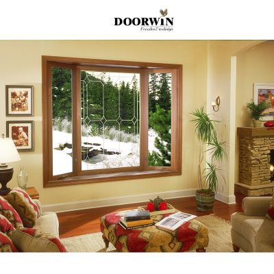 China Swing American Anti-theft Aluminum Solid Wood Windows Crank Open Casement Windows for sale