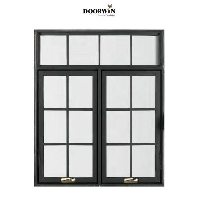 China American Swing Style Double Safety Glass Cladding Wood Composite Aluminum Frame Crank Open Windows for sale