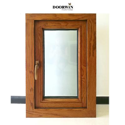 China Swing original factory direct sales frosted privacy glass aluminum frame with wood grain tent windows for sale