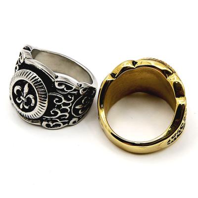 China Hot Selling Retro Vintage Stainless Steel Ring Jewelry Silver Crow Butterfly Flower Cross Rings For Men for sale