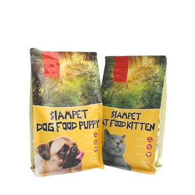 China Custom Printing Moisture Proof Plastic Bag Stand Up Ziplcok Packaging Bags Flat Bottom Bags For Dog Cat Packaging for sale