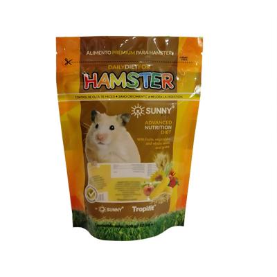 China Custom Self-Sealing Self-Sealing Plastic Pet Feeding Bag Packing Rabbit Food Bag Moisture-Proof Pet Food Packaging for sale