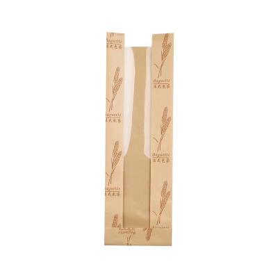 China Eco Friendly Recyclable Kraft Bread Packaging With Window For Bakery Baguette Packaging for sale