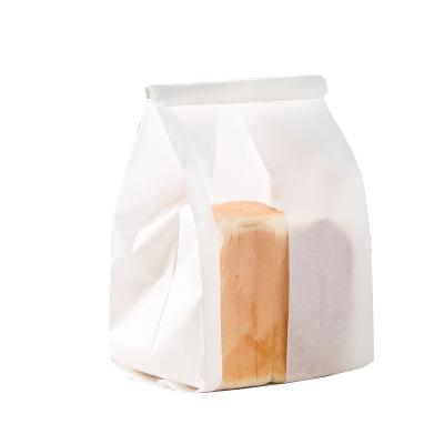 China Custom Food Cotton Paper Toast Eight-sided Translucent Window Toast Baking Packaging Bag for sale