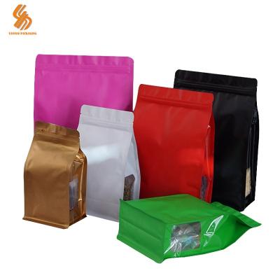 China Moisture-proof Inner Zipper Stand Flat Bottom Bag Packaging Reusable Aluminum Foil Bag for sale