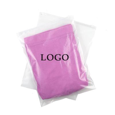 China Disposable Frosted Plastic Zipper Zip Pouches For Packaging Frosted Zipper Bags For Clothes Shirt Bags for sale