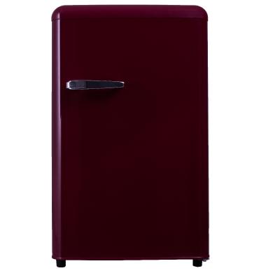 China COMPRESSOR Most Popular Retro Mini Freezer 64L Colorful Mini Bar Single Door Refrigerator Single Handle BD-70LH for Home and Hotel for sale