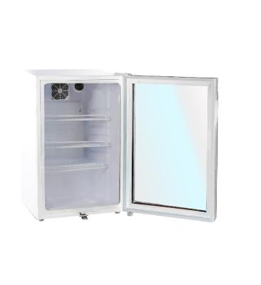 China Freestanding Tempered Glass Double Layer Hot Showcase COMPRESSOR Vending Display Beverage Fridge Beverage Cooler SC-125 for Commercial or Home for sale