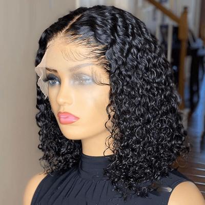 China Wholesale Curly Curly Hair Lace Front Wig Factory Price Cuticle Aligned Unprocessed Brazilian Kinky Curly Hair Water Wave 13*4&4*4 for sale