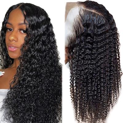 China Transparent Lace Front Wig Virgin Human Hair Full Lace Frontal Wig Indian Kinky Curly Natural Hair Cheap Wholesale DEEP LOOP Wig for sale