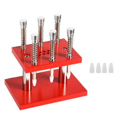 China Metal Press Heads 6 Watch Single Hand Press Watch Repair Tool Needle Charger Table Rubber Presser Set Fit Set for sale