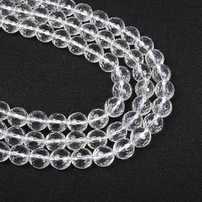 China DIY Necklace Bracelet Making Strand Wholesale 4-10mm Gemstone Loose Beads Faceted Clear Quartz Crystal Beads For Jewelry Making for sale