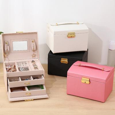 China Custom Logo Gift Earring Necklace Ring Jewelery Storage Jewelry Packaging Boxes Stitched Jewelry Boxes With Logo for sale