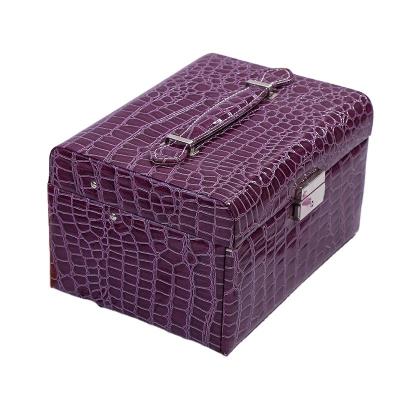 China Luxury Solid Purple Jewelry Gift Box Small Jewelry Boxes Luxury Leather Jewelry Box for sale