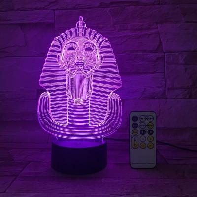 China Novelty LED Night Light 3D Flashing Figure Acrylic Buddha Visual Lamp Christmas Gift With Remote Control for sale