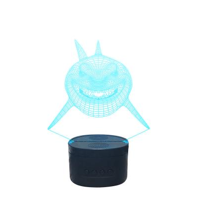 China Industrial Blue Wholesale Acrylic Led Speaker 3D Illusion Table Lamp Base 3d Led Night Light for sale