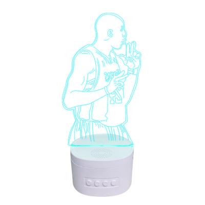 China Wholesale Industrial Blue Speaker Face 3D Illusion Table Lamp Acrylic Led Base 3d Speaker Blue Night Light for sale