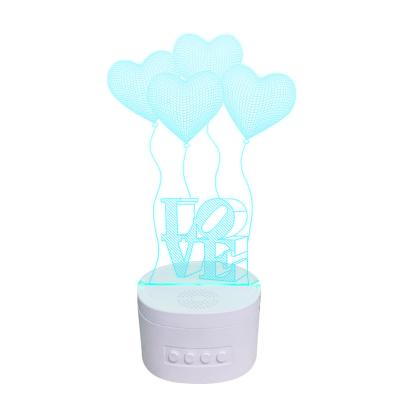 China Wholesale Industrial Blue 3D Speaker Illusion Table Lamp Acrylic Led Base 3d Speaker Blue Night Light for sale