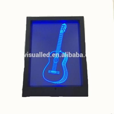 China Modern Factory Price Colorful LED 7 Colors Changing Acrylic Night Light 3D Illusion Decorative Photo Frame for sale