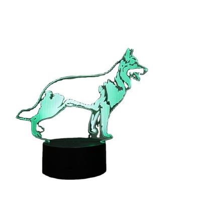 China Modern Dog Led Night Light Black Base 16 Colors Illusion 3d Light Lamp For ebay Amazon for sale