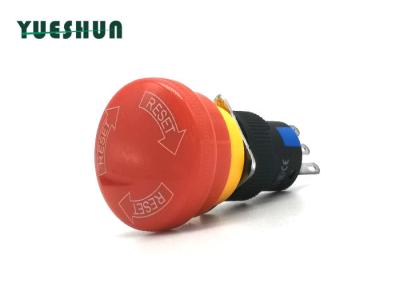 China Flame Retardant Plastic Emergency Stop Button Switch 16mm Dustproof Design for sale