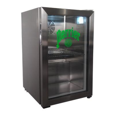 China COMPRESSOR SC-70SS 70L Soft Energy Drinks Stainless Steel Fridge Chocolate Display Cooler for sale