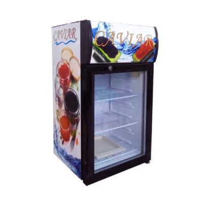 China Wholesale Logo Free Refrigerator Single-temperature Single Door Sticker Display Cooler Glass Beer Cooler With Good Price for sale