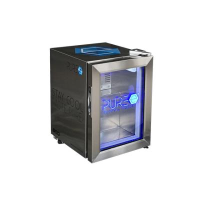 China 20L COMPRESSOR Mini Energy Drink Display Cooler Stainless Steel Fridge for sale