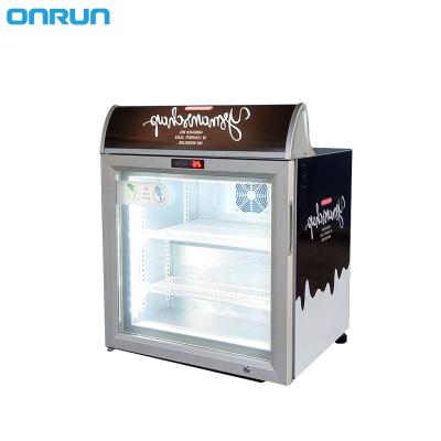 China SD-55B Single-temperature Upright Vertical Glass Door Mini Commercial Display Ice Cream Refrigerator and Freezer for sale