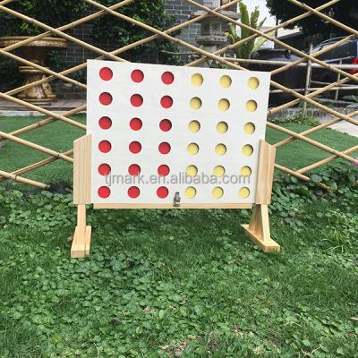 China WOODEN Natural Color Giant Connect 4 Game Set Outdoor Gaming Sport Toys 4 In A Row Game for sale