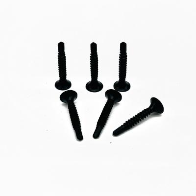 China China Manufacturer 6# 3.5*25mm Thread Black Bugle Head Self-drilling Screw Gray Phosphated Fine /Coarse Gypsum Screw for sale