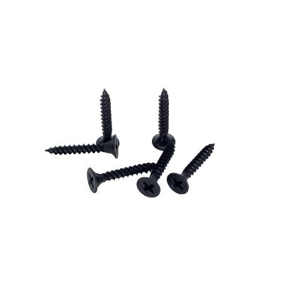 China China Professional Manufacturer C1022A 3.5 x 25MM Black / Gray Phosphate Flat Wood Screw for sale