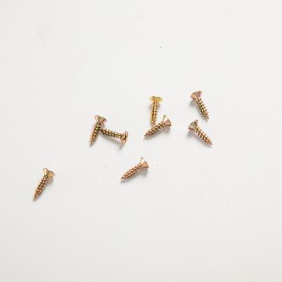 China Online Sales Flat Wood Screw Double Head Thread Countersunk Yellow Galvanized Chipboard Flat Screws for sale