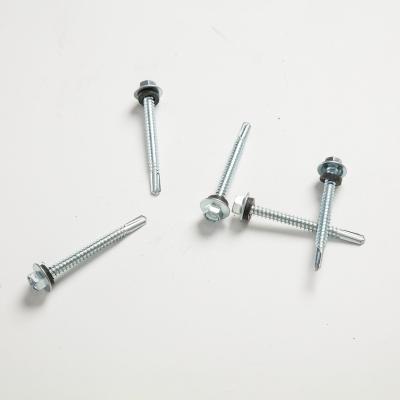 China High Quality HEX Carbon Steel Hex Flange Self Drilling Screws With Rubber Gasket for sale